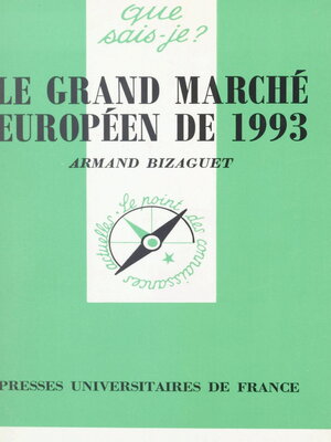 cover image of Le grand marché européen de 1993